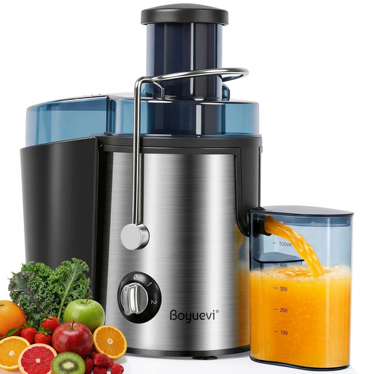 BOYUEVI 800W Centrifugal Fruit Juice Extractor - BPA-Free Juicer with 3" Wide Feed Chute, 30Oz Jug, Easy Clean Design, Auto-Cut Off Feature, No Pre-Cutting Required, Quick Fresh Juice Production