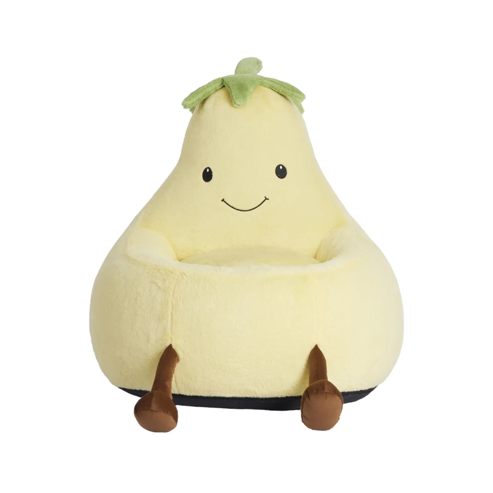 Modern Beanbag Chair for Toddlers, 24-31 Inch Padded Sofa with High Rebound Memory Foam, Beige-Purple Eggplant Design, Perfect for Reading and Gaming