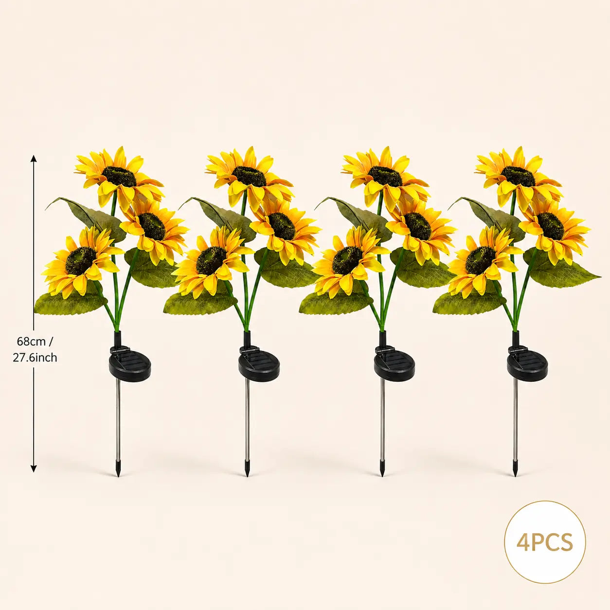 LED Solar Garden Stake Lights - Available in 2, 4, or 6 Packs, 14 cm Large Flower Heads, 65 cm Height, IP65 Waterproof Decorative Lighting for Lawn and Patio