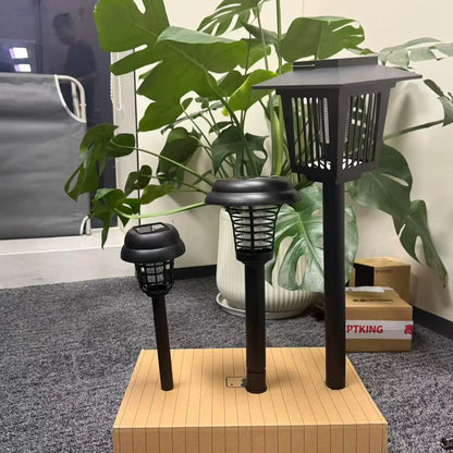 Solar-Powered Mosquito Zapper Light - Outdoor Garden Stake Lamp with UV Insect Control and Pathway Lighting, Weather-Resistant, Easy to Install, Available in Round and Square Designs