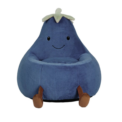 Modern Beanbag Chair for Toddlers, 24-31 Inch Padded Sofa with High Rebound Memory Foam, Beige-Purple Eggplant Design, Perfect for Reading and Gaming