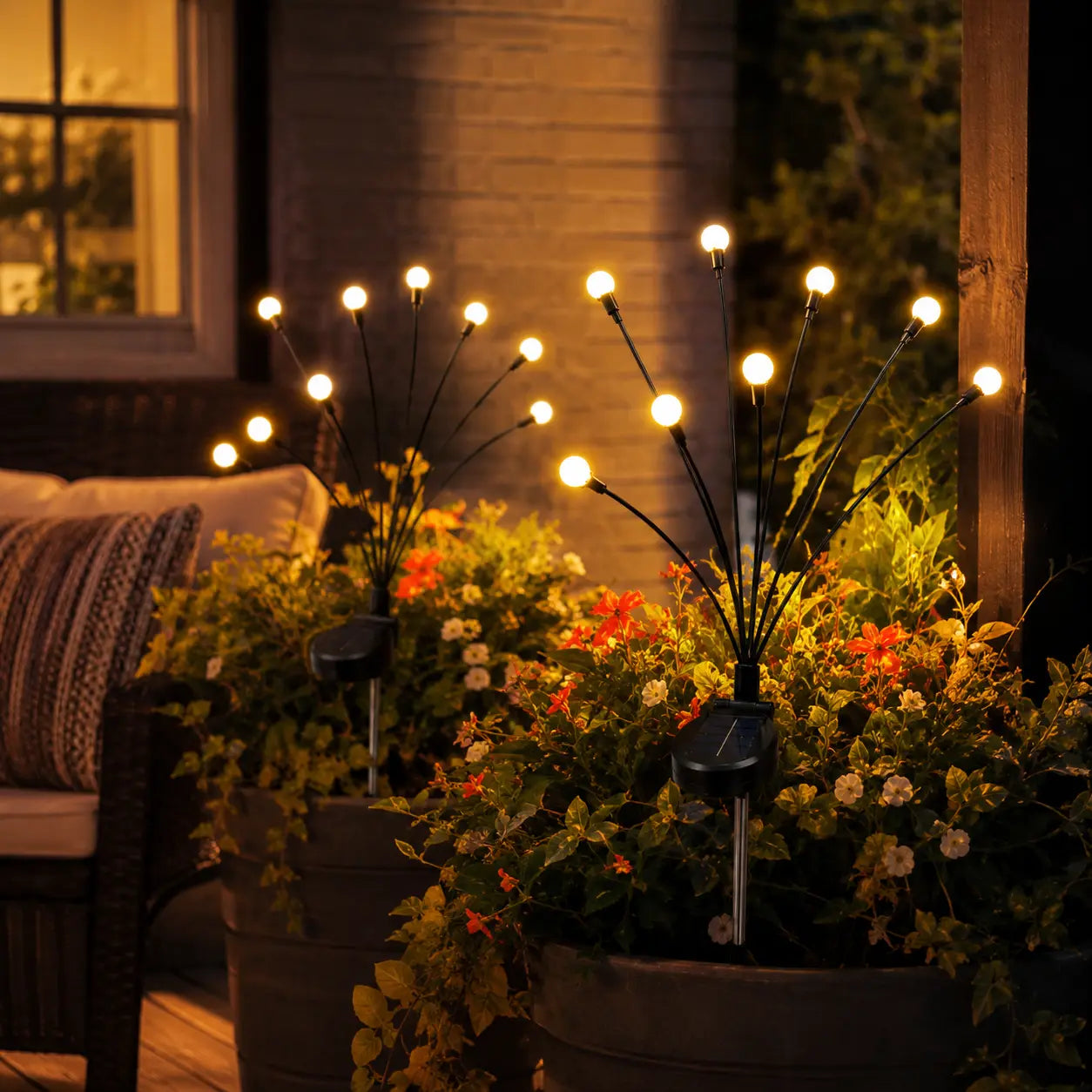 Outdoor Solar LED Firefly Lights - Waterproof Garden Stake Decorative Lamps with Auto Dusk-to-Dawn Functionality, Available in 4 or 8 Pack, Ideal for Curb Appeal, Whimsical Decor, Mood Lighting, Pathway Illumination, Home and Camping Essentials