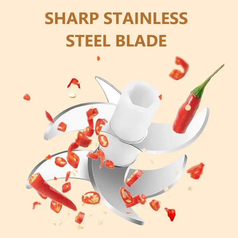Electric Food Shredder and Mini Meat Grinder with USB Charging - Portable Kitchen Gadget for Garlic, Vegetables, and More - Rechargeable Lithium Battery Cheese Grater and Peeler