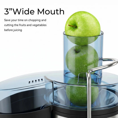 BOYUEVI 800W Centrifugal Fruit Juice Extractor - BPA-Free Juicer with 3" Wide Feed Chute, 30Oz Jug, Easy Clean Design, Auto-Cut Off Feature, No Pre-Cutting Required, Quick Fresh Juice Production