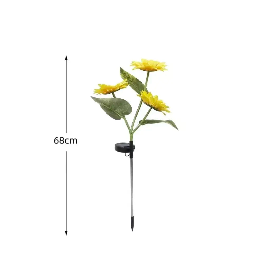LED Solar Garden Stake Lights - Available in 2, 4, or 6 Packs, 14 cm Large Flower Heads, 65 cm Height, IP65 Waterproof Decorative Lighting for Lawn and Patio