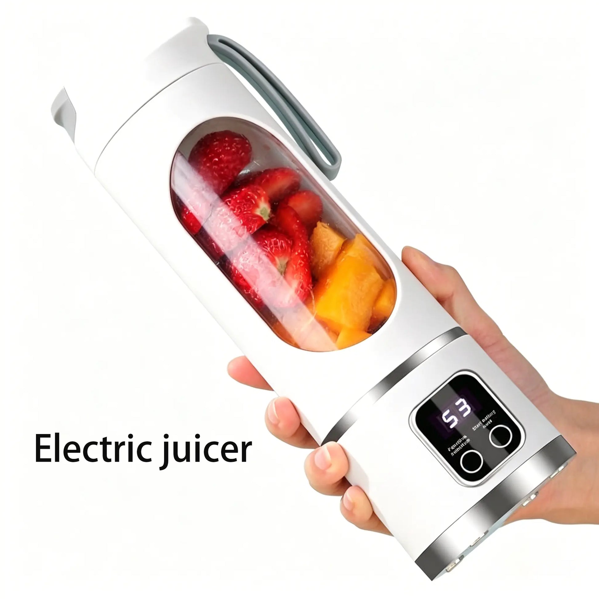 Portable 15.22 Oz USB Rechargeable Personal Blender with LED Display, Durable ABS Material, Ideal for Smoothies and Juices, Essential Kitchen Appliance