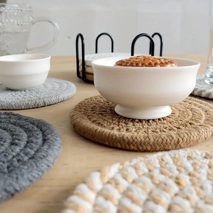 Set of 8 Non-Woven Absorbent Round Coasters - Elegant Household Placemats for Coffee Tables, Home Decor, and Gift Ideas