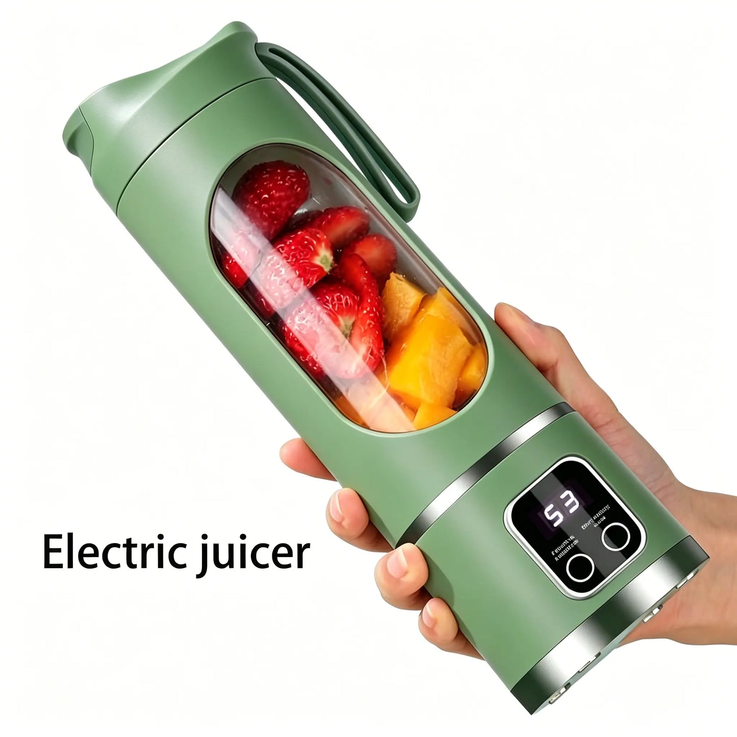 Portable 15.22 Oz USB Rechargeable Personal Blender with LED Display, Durable ABS Material, Ideal for Smoothies and Juices, Essential Kitchen Appliance
