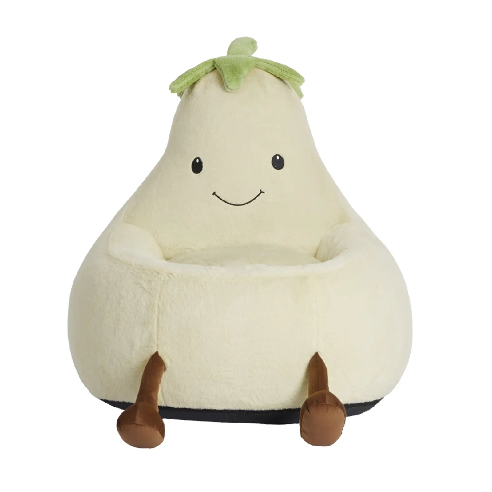Modern Beanbag Chair for Toddlers, 24-31 Inch Padded Sofa with High Rebound Memory Foam, Beige-Purple Eggplant Design, Perfect for Reading and Gaming