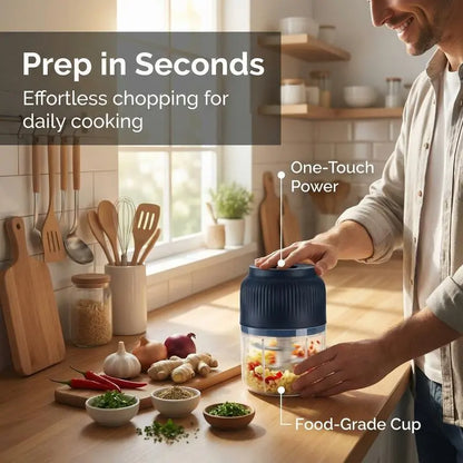Electric Food Shredder and Mini Meat Grinder with USB Charging - Portable Kitchen Gadget for Garlic, Vegetables, and More - Rechargeable Lithium Battery Cheese Grater and Peeler