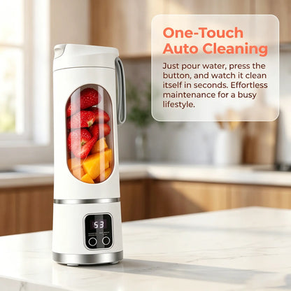 Portable 15.22 Oz USB Rechargeable Personal Blender with LED Display, Durable ABS Material, Ideal for Smoothies and Juices, Essential Kitchen Appliance