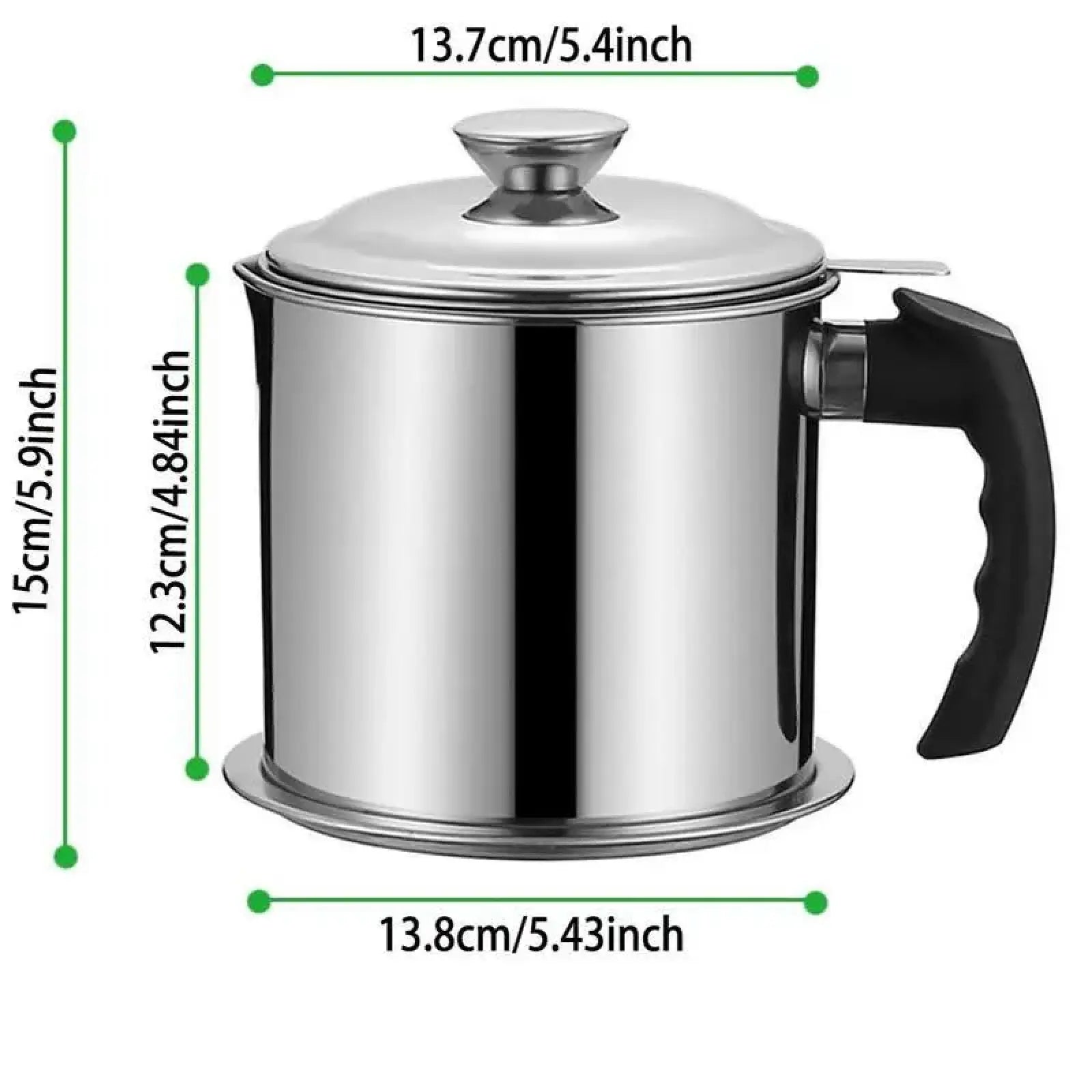 Modern Stainless Steel Oil Dispenser with Tray and Lid, Includes Filter - Versatile Cooking Oil Container for Kitchen Use